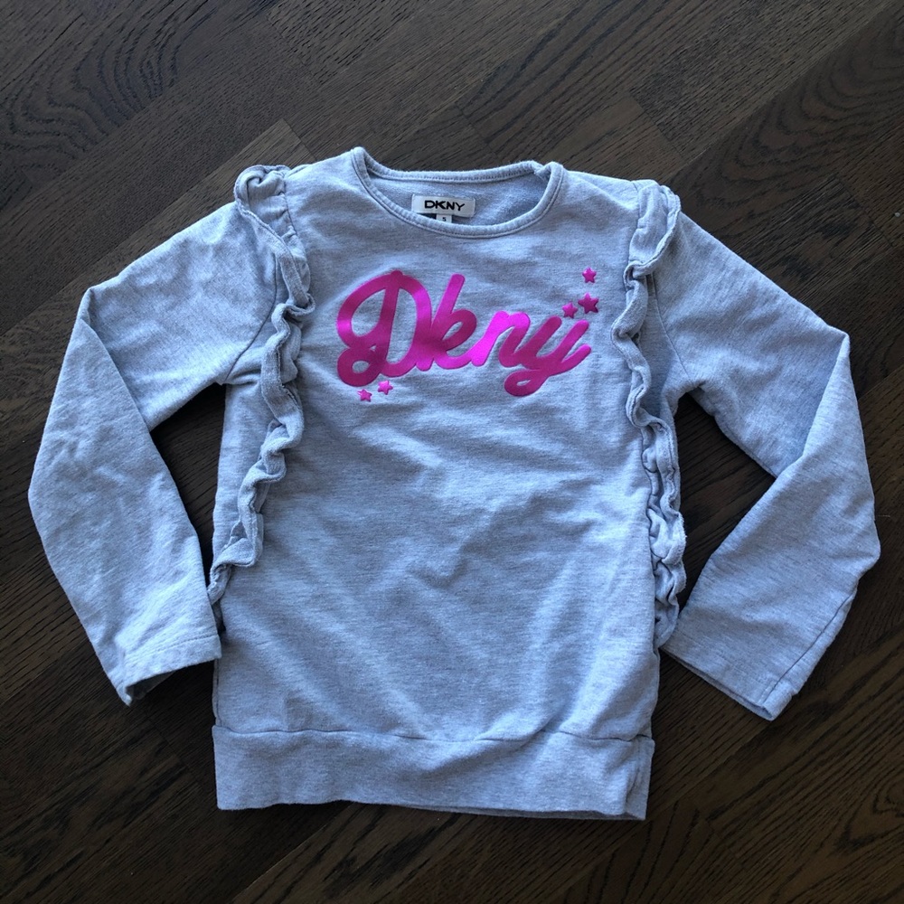 DKNY Girls Ruffle Long Sleeve Sweater Size 5